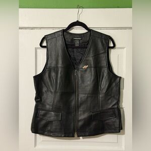 Counterparts Women’s Vintage Black Vest with Harley Davidson patch